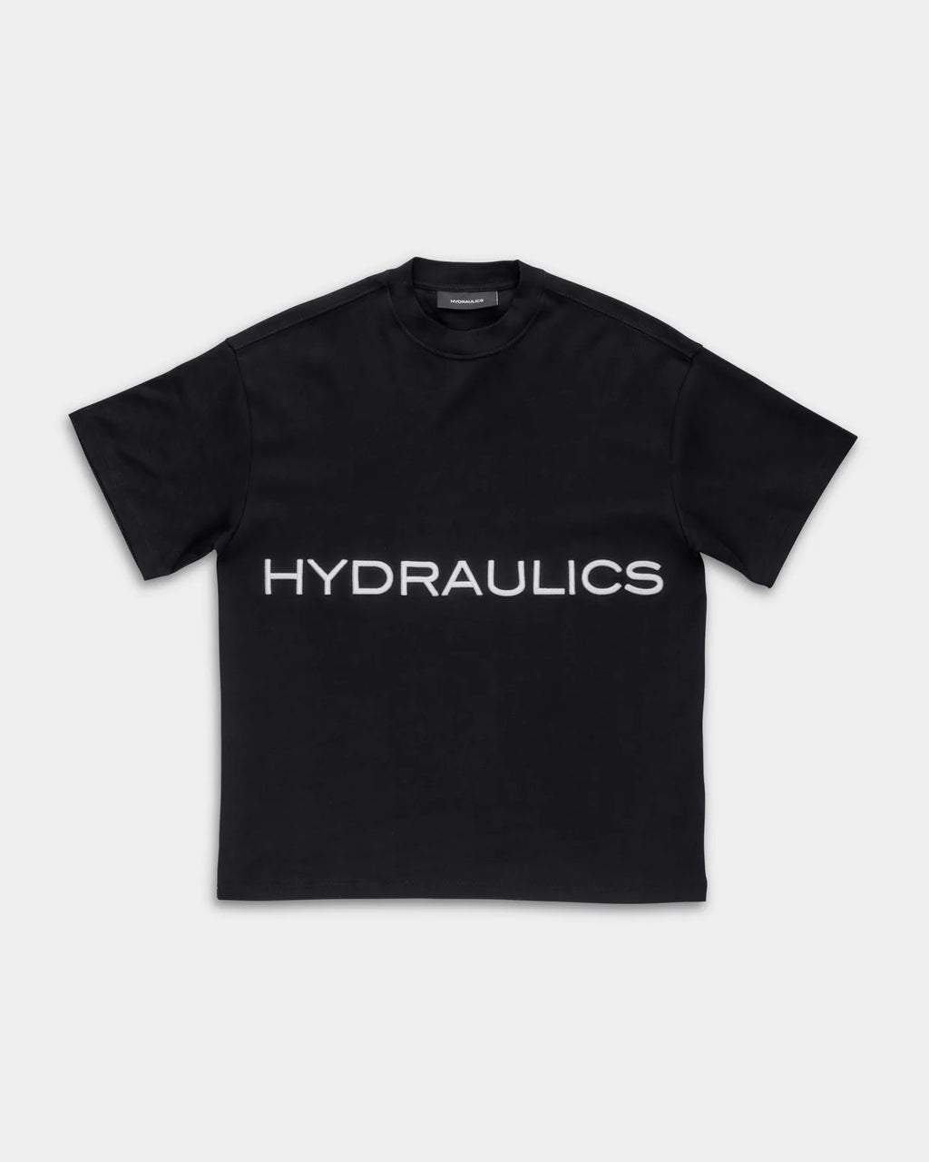 Hydraulics Men's 3D Embroidered Logo Oversized Fit T Shirt Black