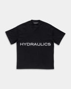 Hydraulics Men's 3D Embroidered Logo Oversized Fit T Shirt Black