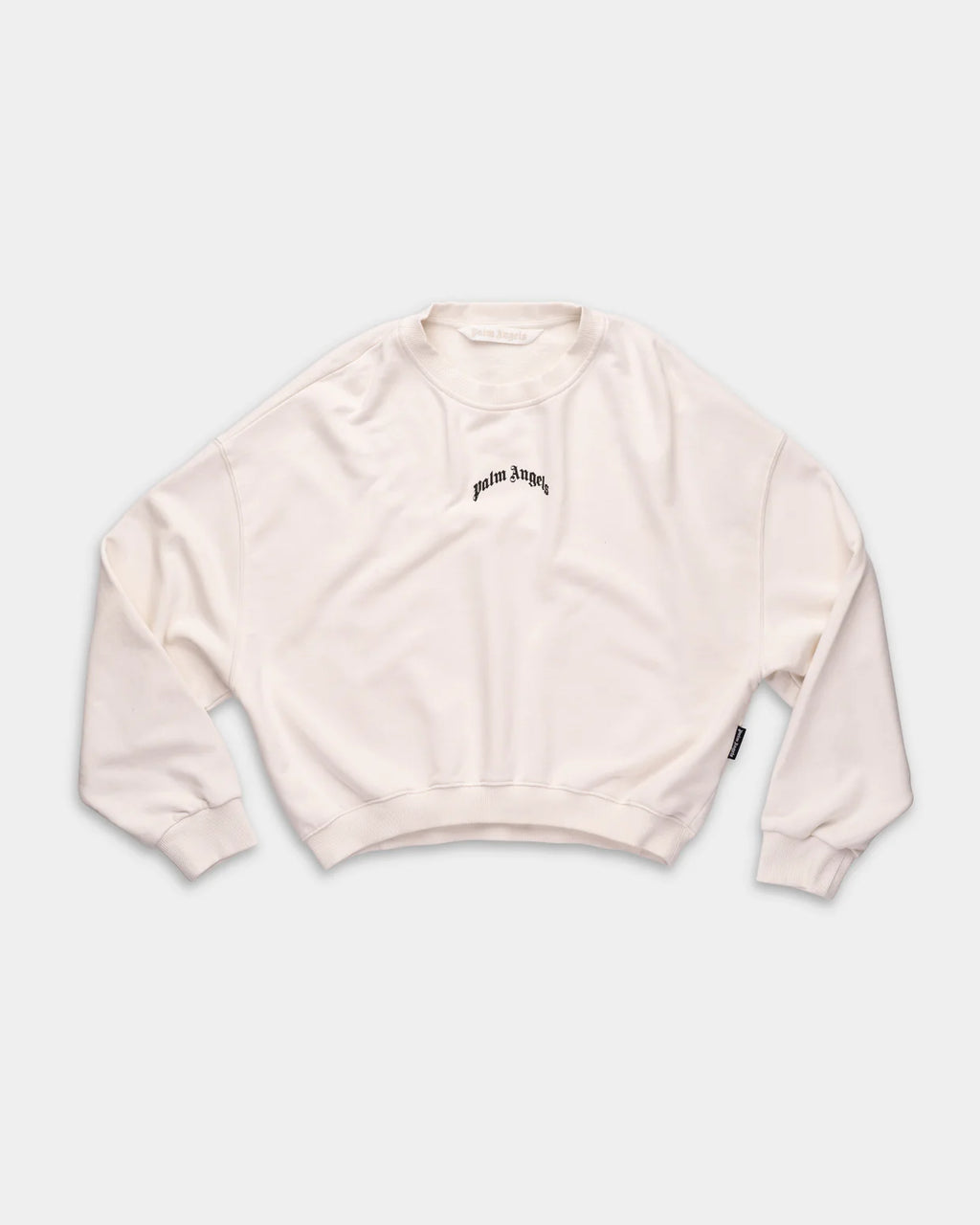 Palm Angels Ladies Curved Logo Loose Crop Crew
