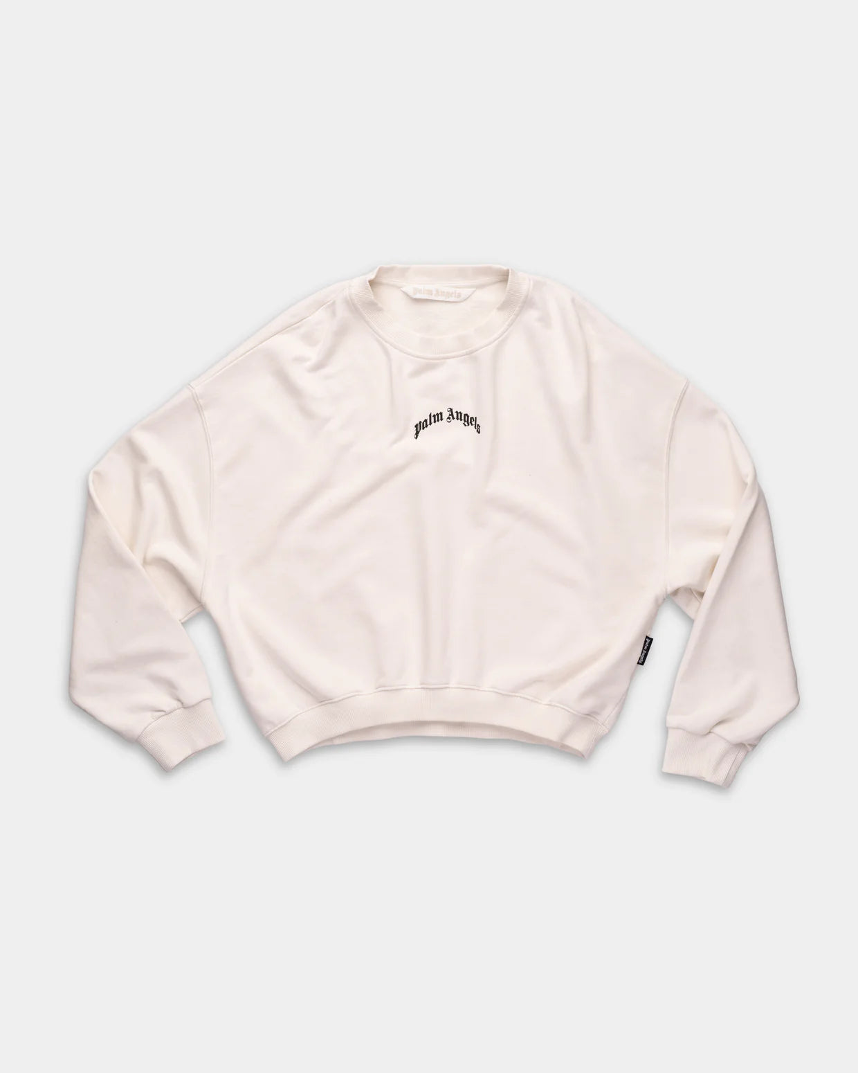 Palm Angels Ladies Curved Logo Loose Crop Crew