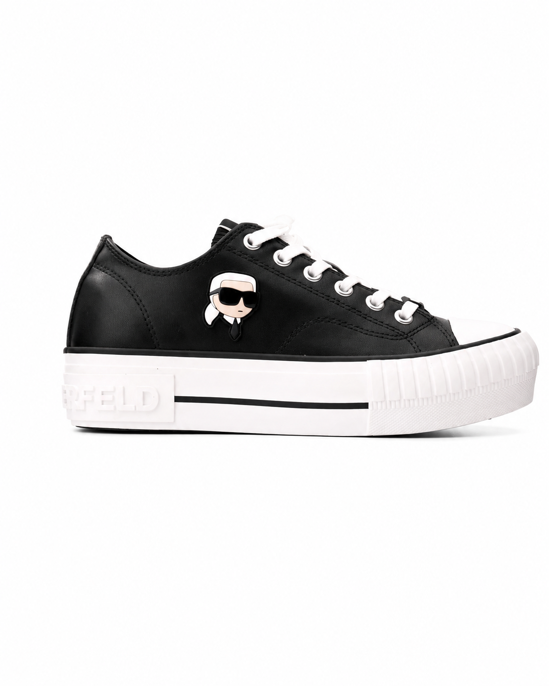Karl Lagerfeld Ladies Kampus Max NFT Twin Patch Lo Black Lthr KL60425T 000