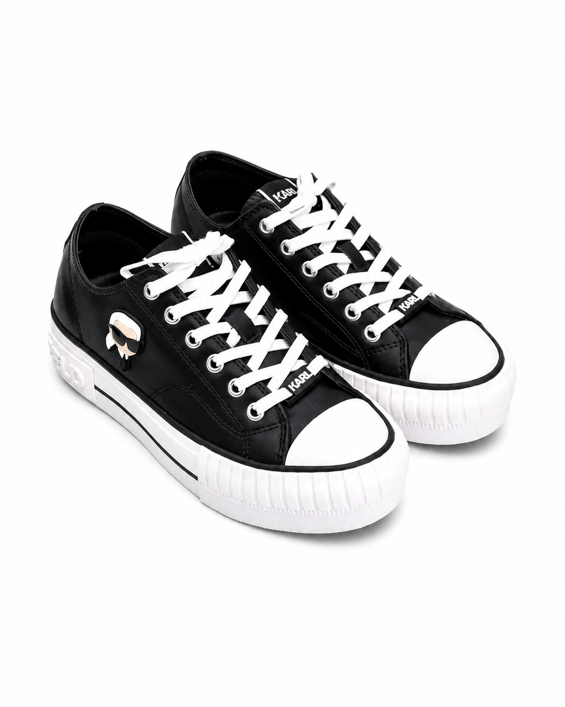 Karl Lagerfeld Ladies Kampus Max NFT Twin Patch Lo Black Lthr KL60425T 000