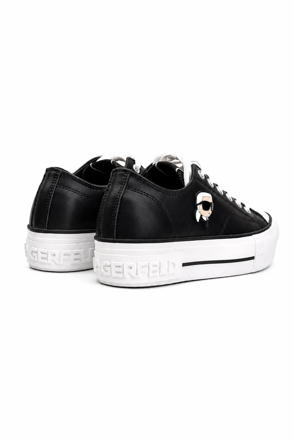 Karl Lagerfeld Ladies Kampus Max NFT Twin Patch Lo Black Lthr KL60425T 000