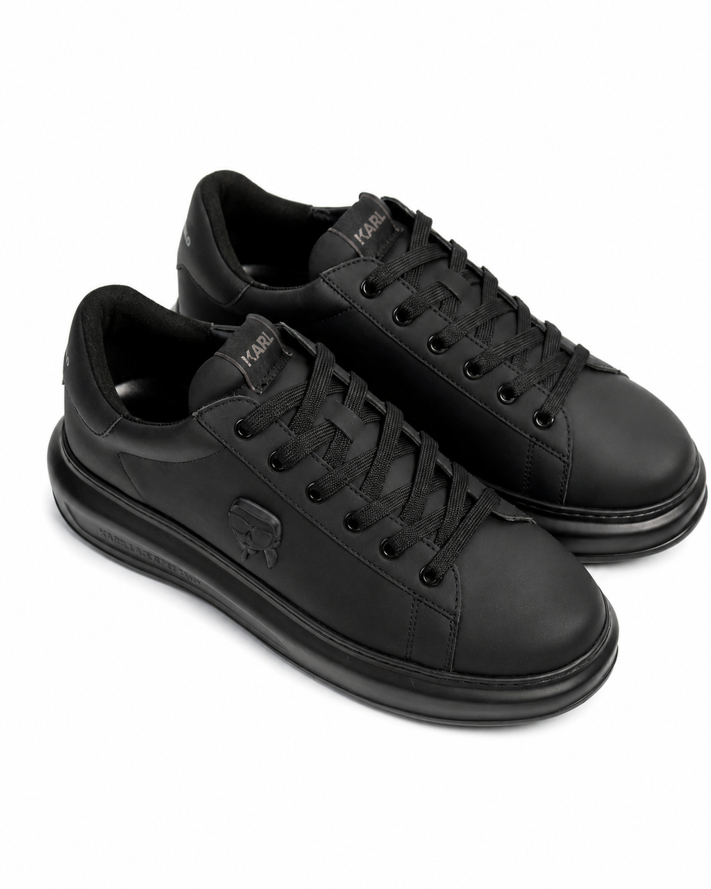 (Core) Karl Lagerfeld Men's Kapri NFT Relief Coated Lo Lace Black Lthr/Mono