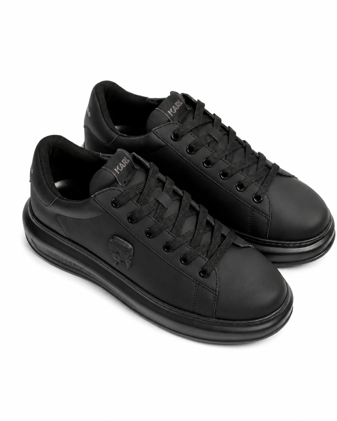 (Core) Karl Lagerfeld Men's Kapri NFT Relief Coated Lo Lace Black Lthr/Mono