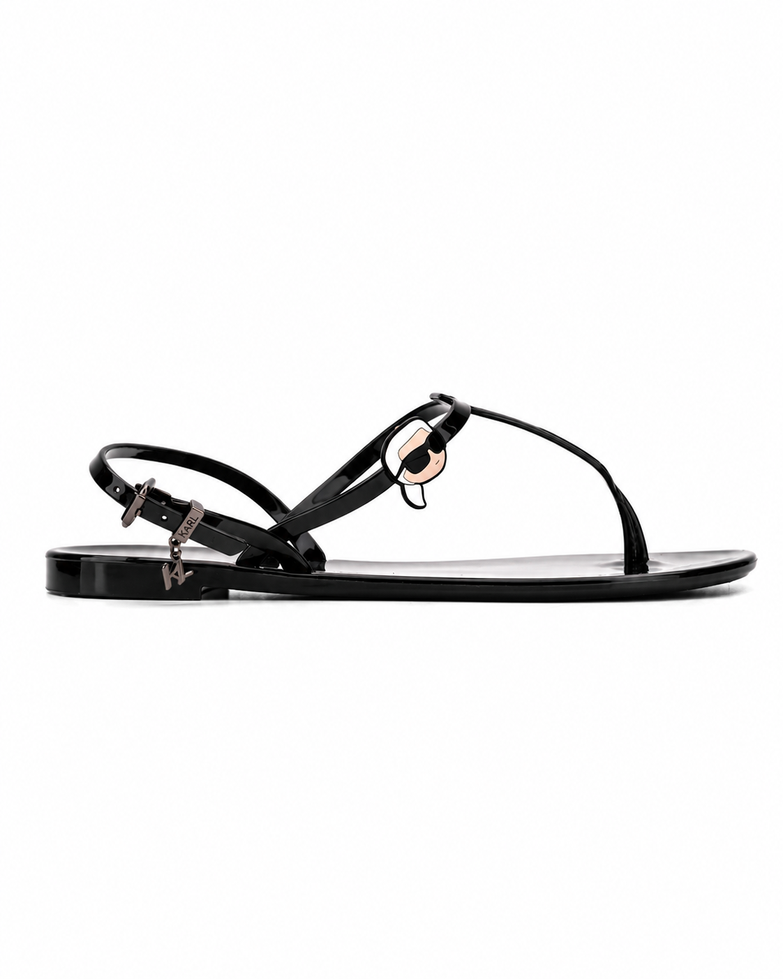 Karl Lagerfeld Ladies Jelly NFT Sling Black Rubber KL80002N V00