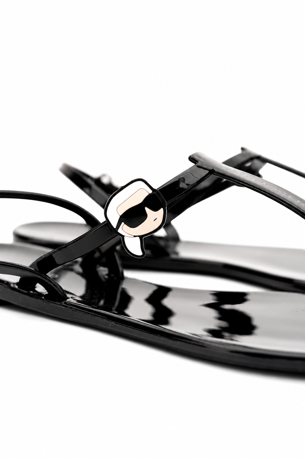 Karl Lagerfeld Ladies Jelly NFT Sling Black Rubber KL80002N V00
