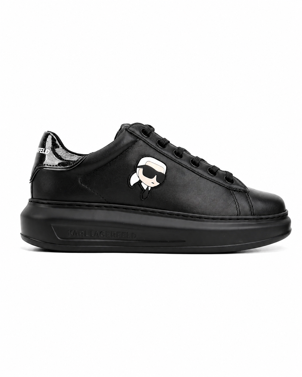 (Core) Karl Lagerfeld Ladies Kapri NFT Lo Lace Black Lthr/Mono KL62530N 00X
