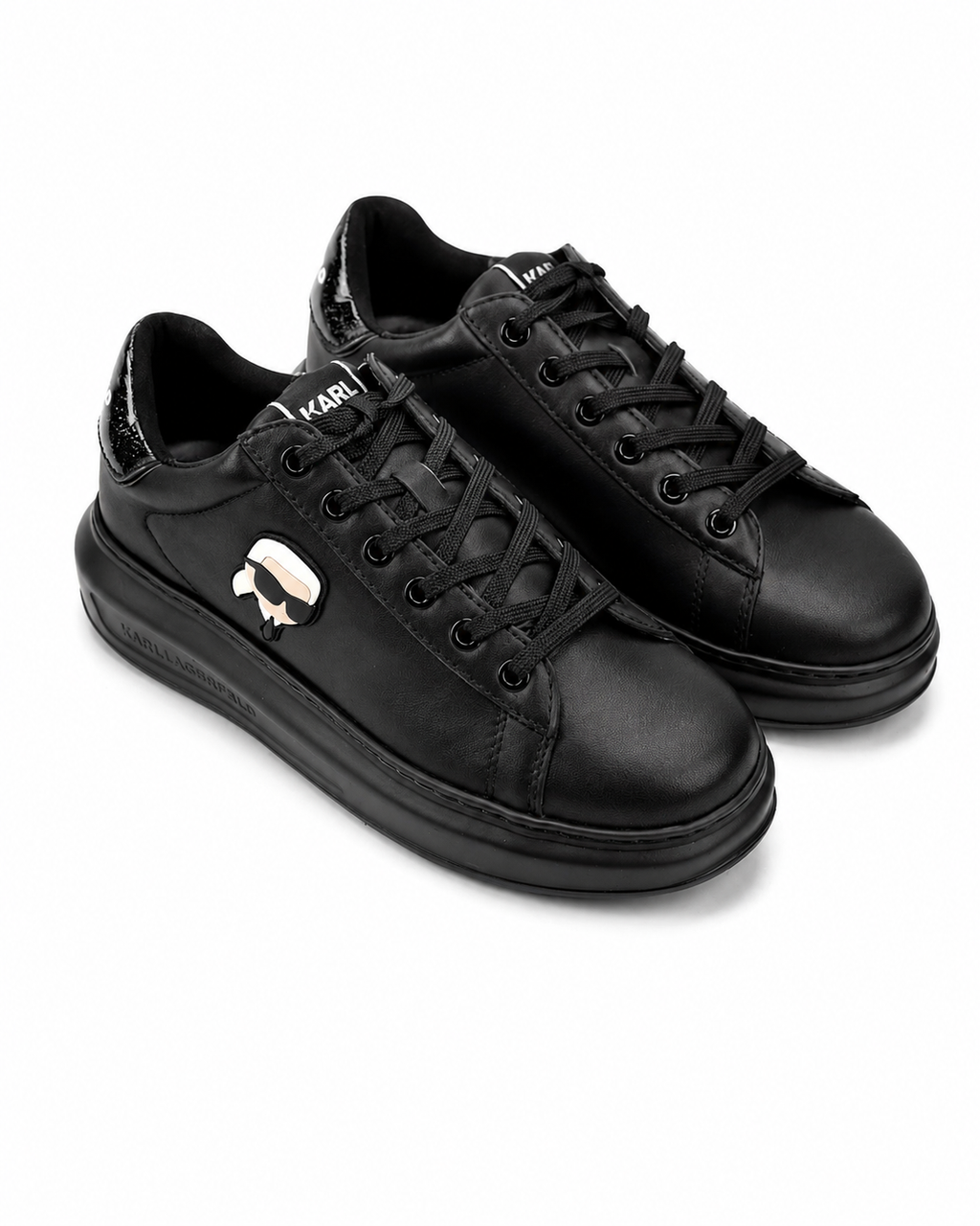 (Core) Karl Lagerfeld Ladies Kapri NFT Lo Lace Black Lthr/Mono KL62530N 00X