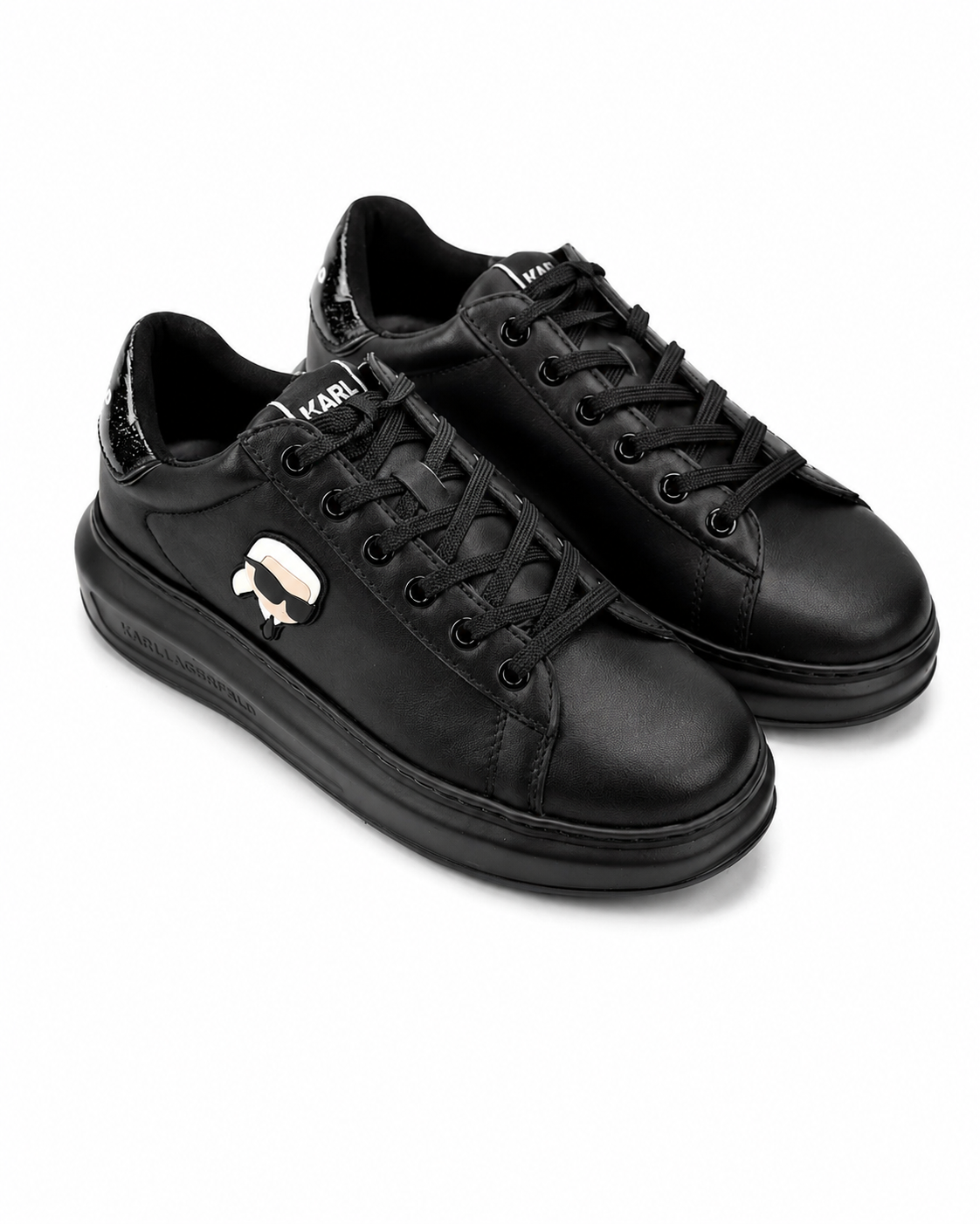 (Core) Karl Lagerfeld Ladies Kapri NFT Lo Lace Black Lthr/Mono KL62530N 00X