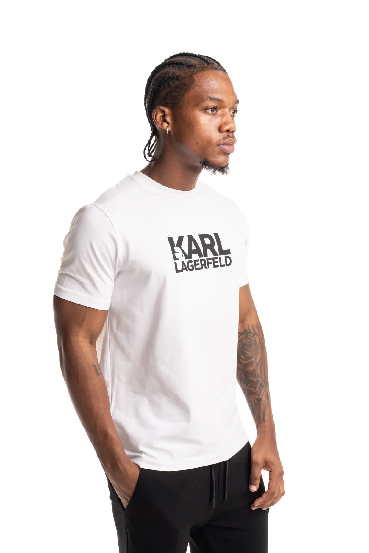 (Core) Karl Lagerfeld Mens Crewneck T Shirt White