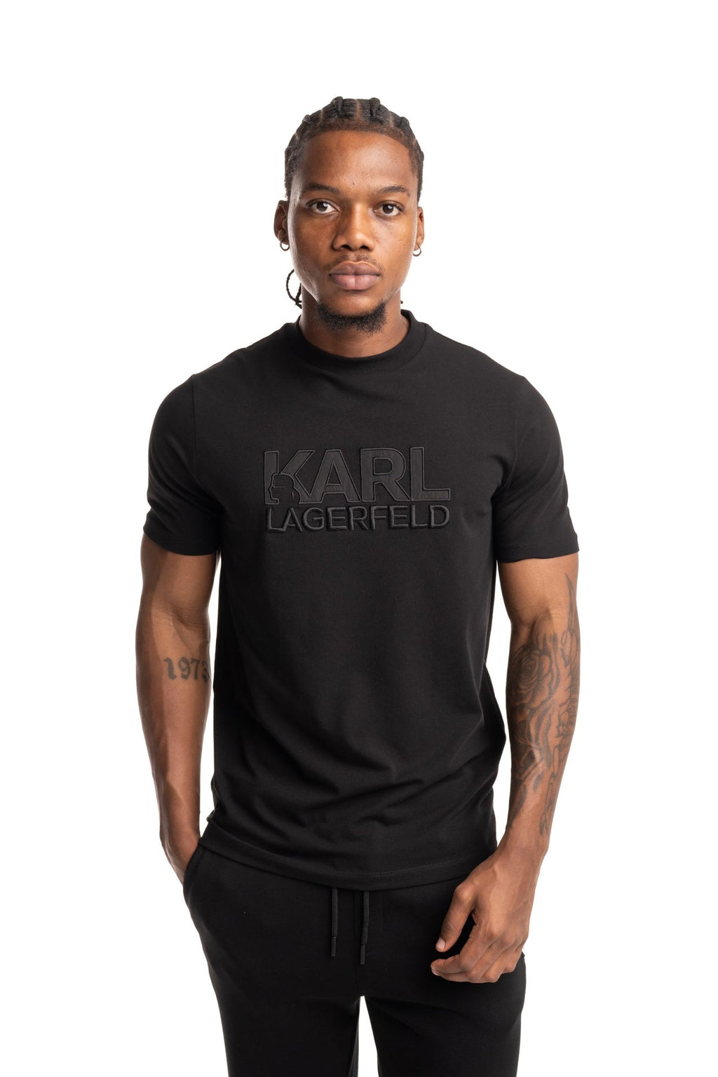 Karl Lagerfeld Mens Crewneck T Shirt Black