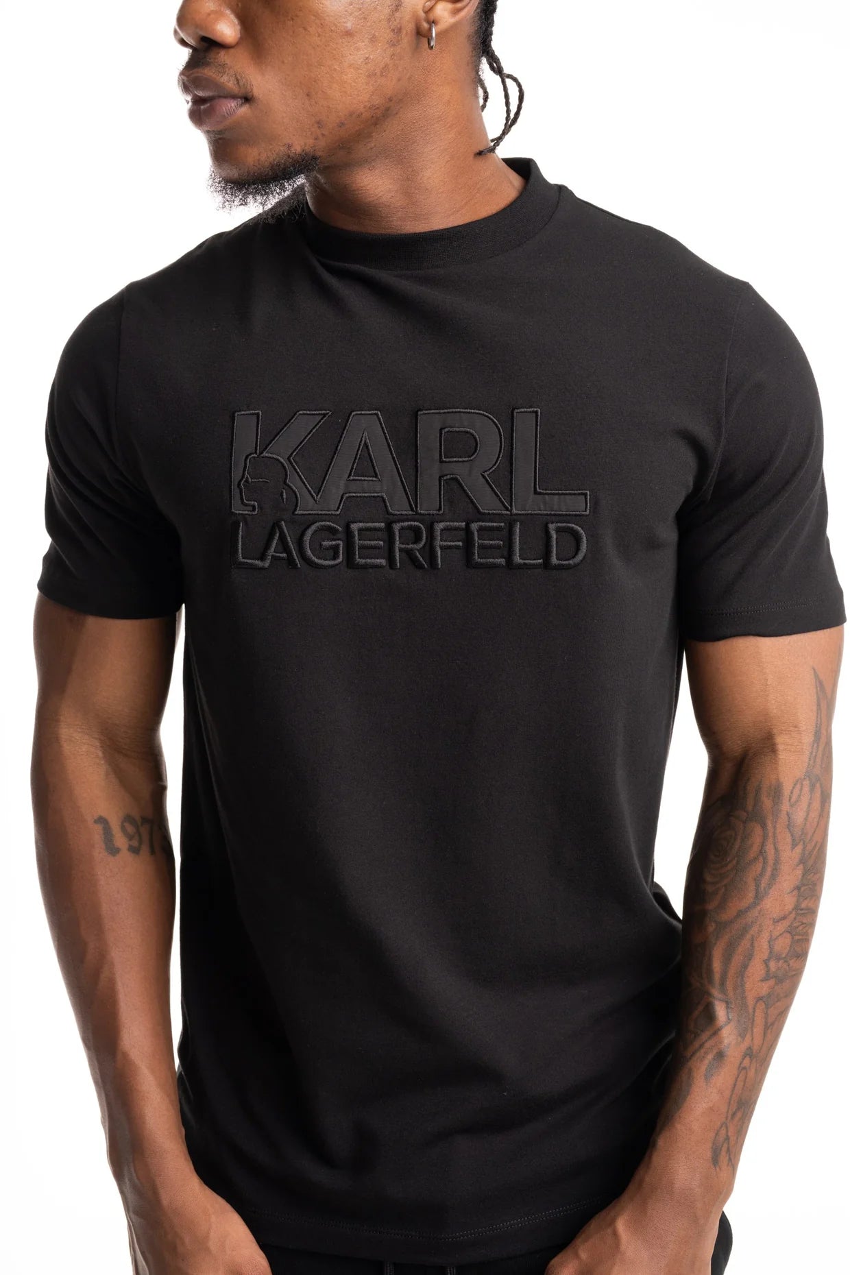 Karl Lagerfeld Mens Crewneck T Shirt Black