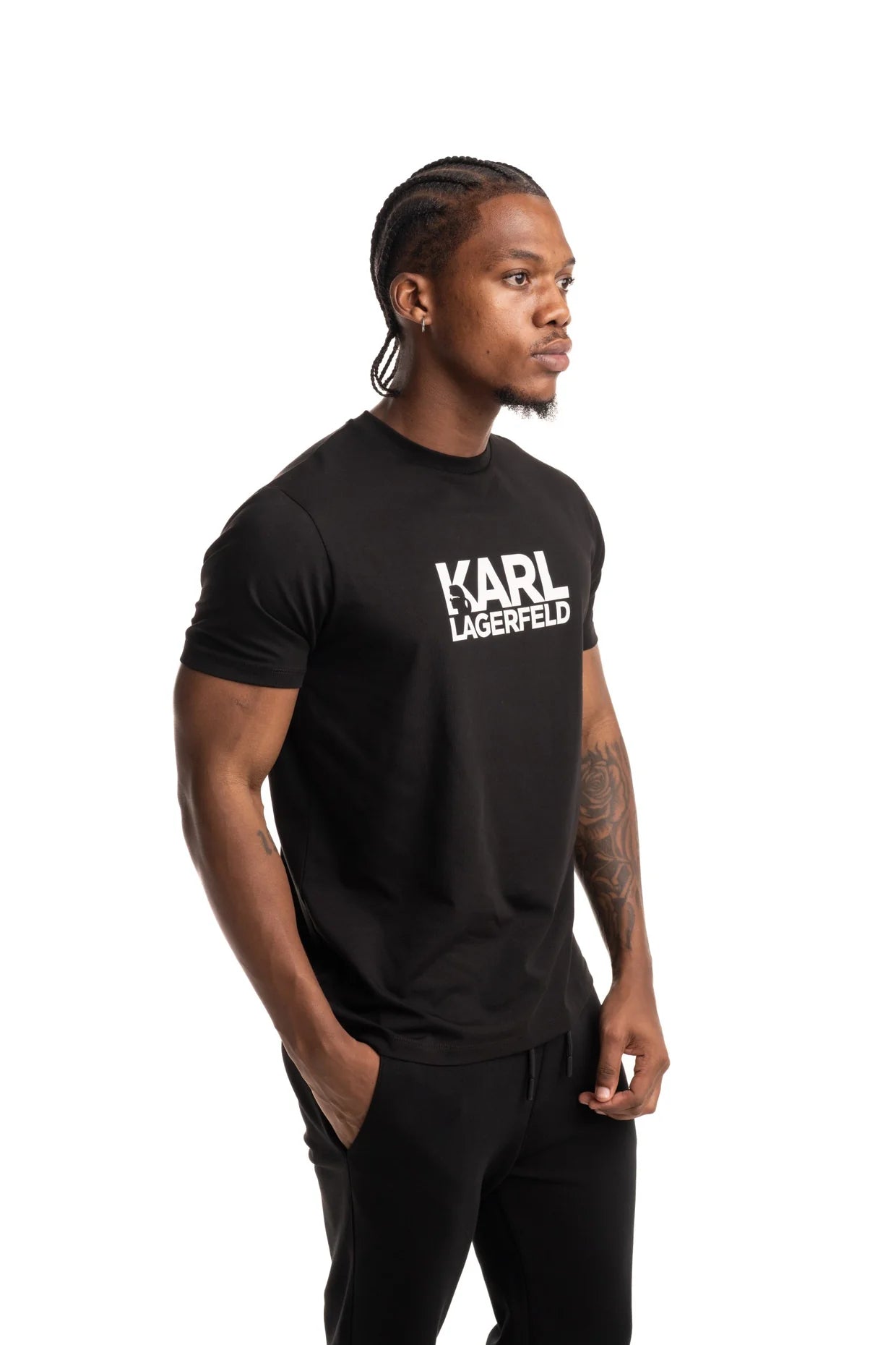 (Core) Karl Lagerfeld Mens Crewneck T Shirt Black
