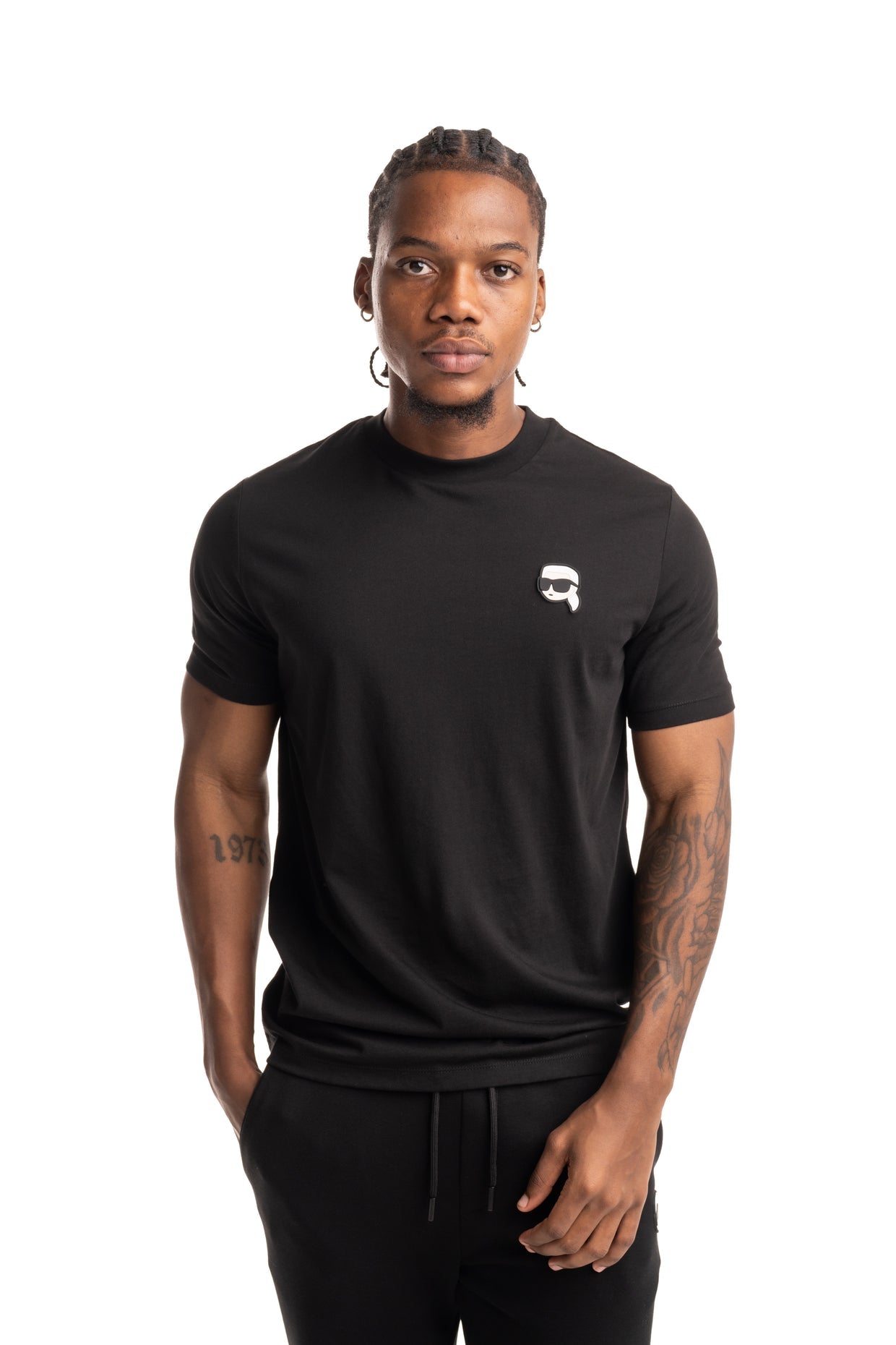 (Core) Karl Lagerfeld Men's T Shirt Crewneck Black