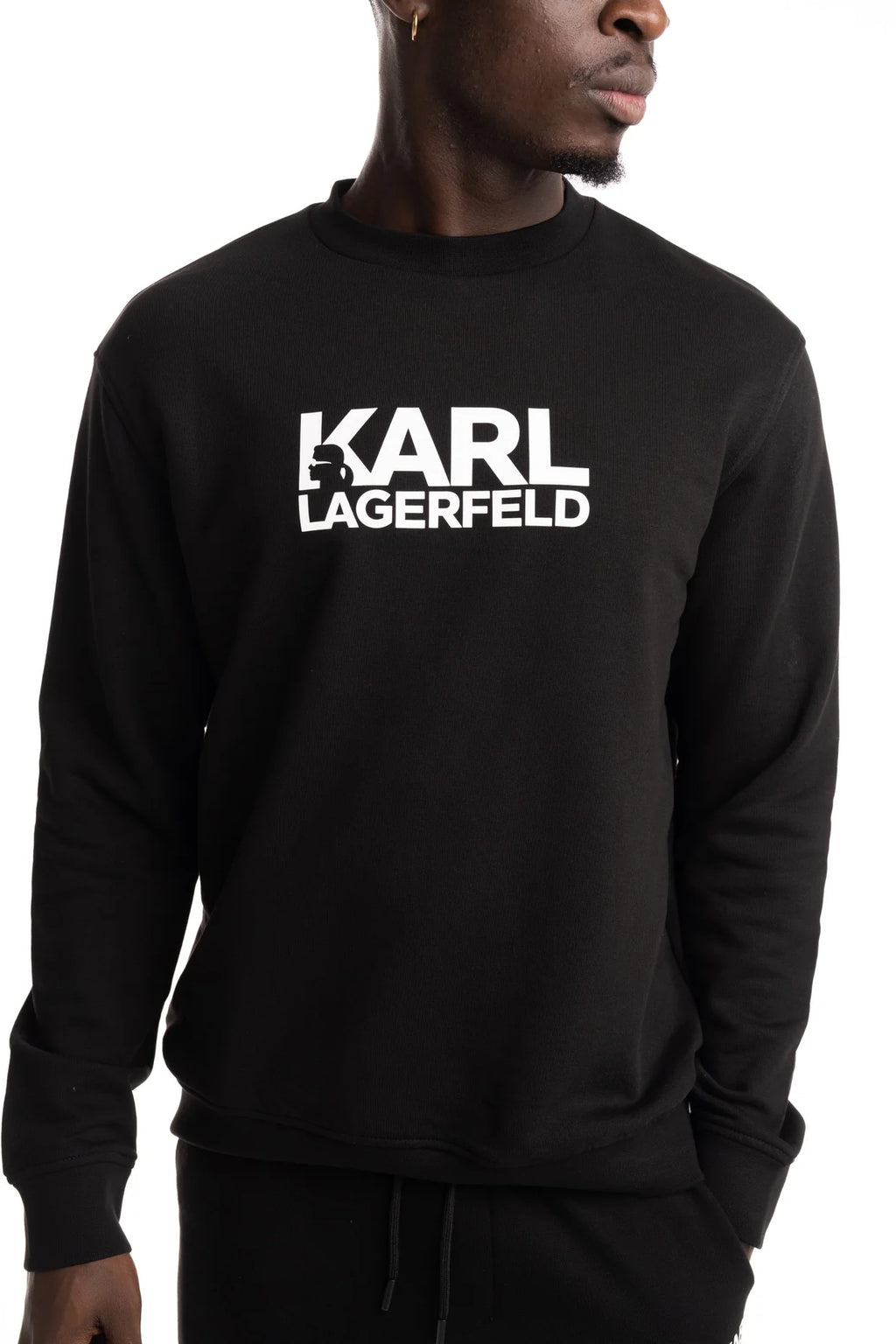 (Core) Karl Lagerfeld Mens Crewneck Sweater Black