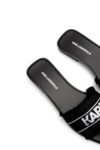 Karl Lagerfeld Ladies Skoot II Border Slide Black Canvas KL80411 900