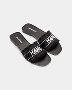 Karl Lagerfeld Ladies Skoot II Border Slide Black Canvas KL80411 900