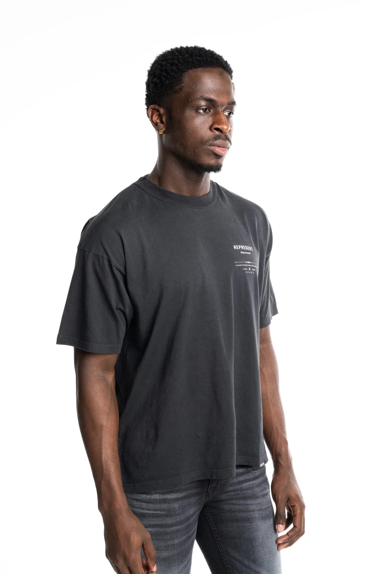 Represent Men's Revere Manor T Shirt MLM100286-04 Stained Black