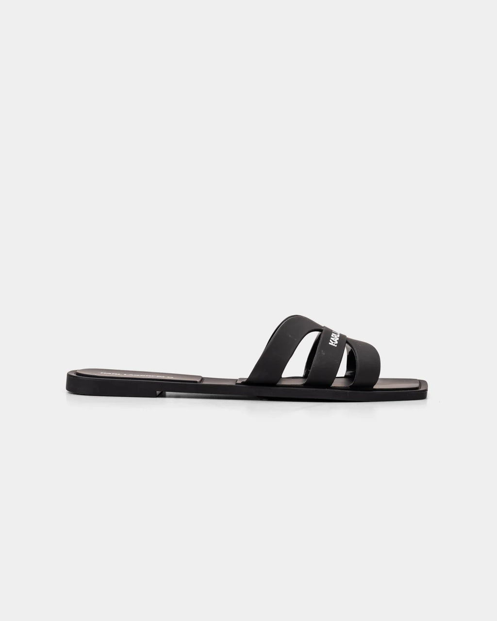 Karl Lagerfeld Ladies Jelly IV Matt Slide Black Leather KL80025 V00