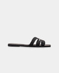 Karl Lagerfeld Ladies Jelly IV Matt Slide Black Leather KL80025 V00
