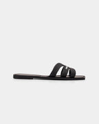 Karl Lagerfeld Ladies Jelly IV Matt Slide Black Leather KL80025 V00
