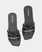 Karl Lagerfeld Ladies Jelly IV Matt Slide Black Leather KL80025 V00