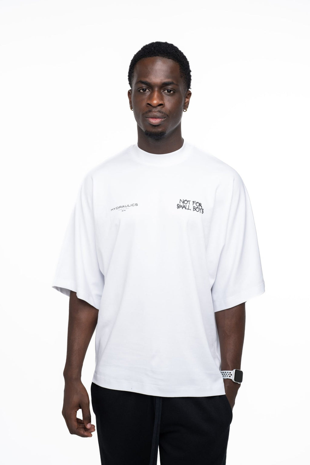 Hydraulics Men's Not For Small Boys Super Oversized T Shirt White