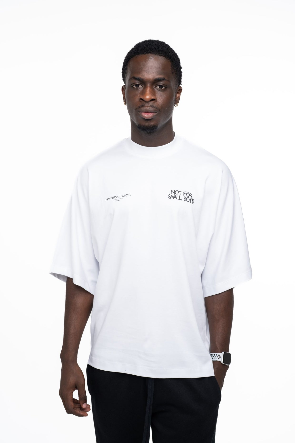 Hydraulics Men's Not For Small Boys Super Oversized T Shirt White