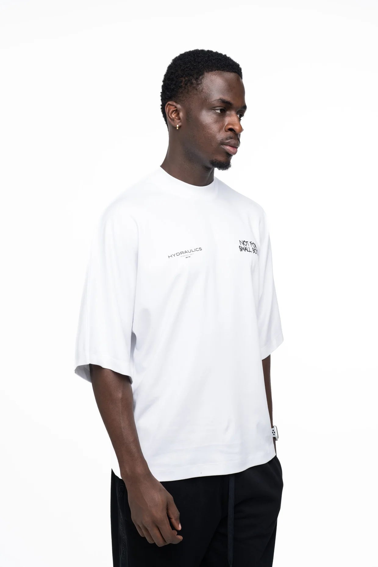 Hydraulics Men's Not For Small Boys Super Oversized T Shirt White