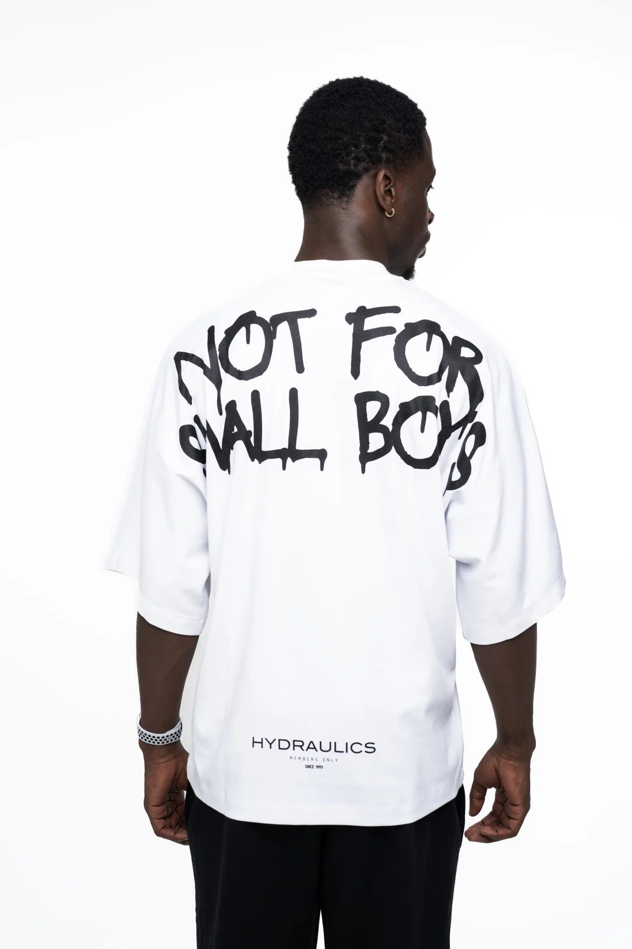Hydraulics Men's Not For Small Boys Super Oversized T Shirt White