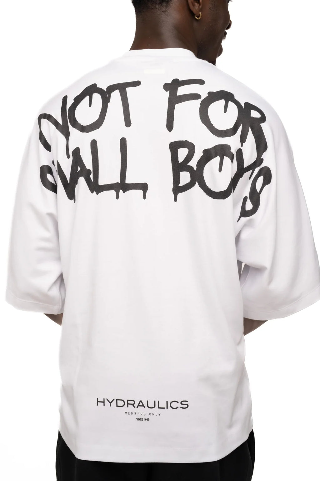 Hydraulics Men's Not For Small Boys Super Oversized T Shirt White