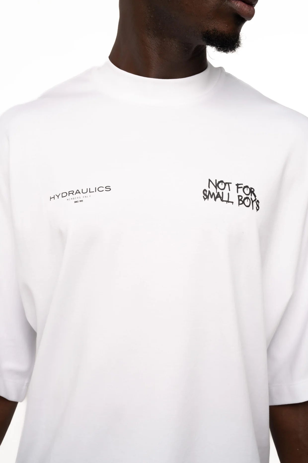 Hydraulics Men's Not For Small Boys Super Oversized T Shirt White