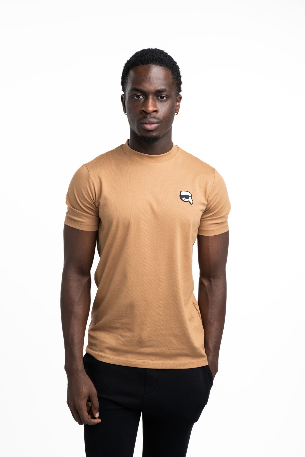 (Core) Karl Lagerfeld Men's T Shirt Crewneck Camel