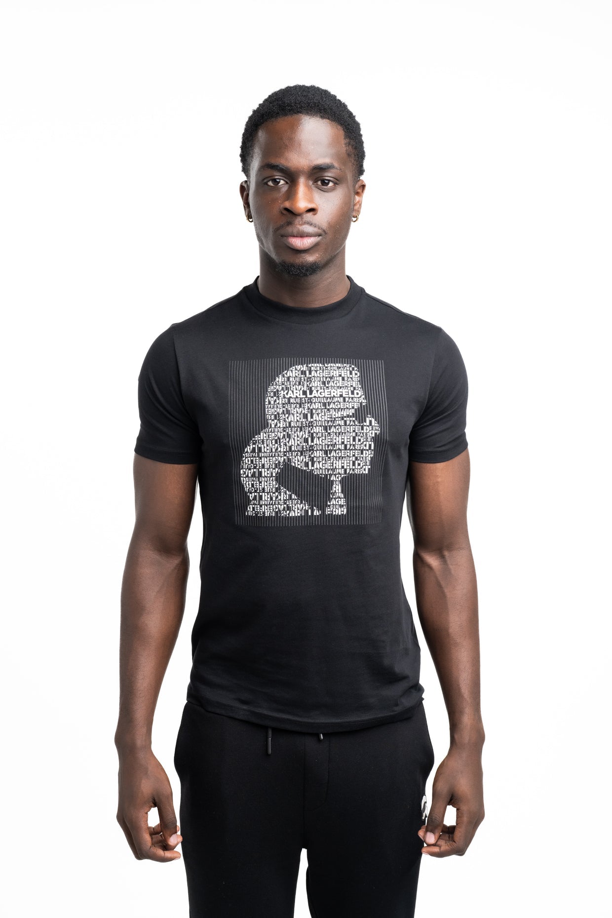 Karl Lagerfeld Men's T Shirt Crewneck Black