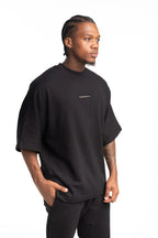 Hydraulics Metal Badge Fleece Super Oversized Fit T Shirt Black