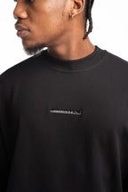 Hydraulics Metal Badge Fleece Super Oversized Fit T Shirt Black