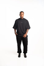 Hydraulics Metal Badge Fleece Super Oversized Fit T Shirt Black
