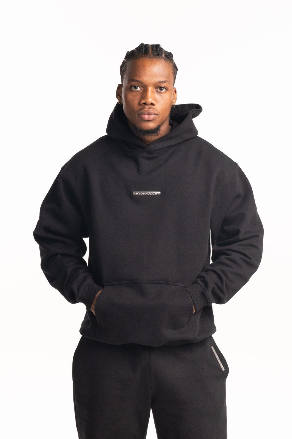 Hydraulics Steel Badge Hoodie Black