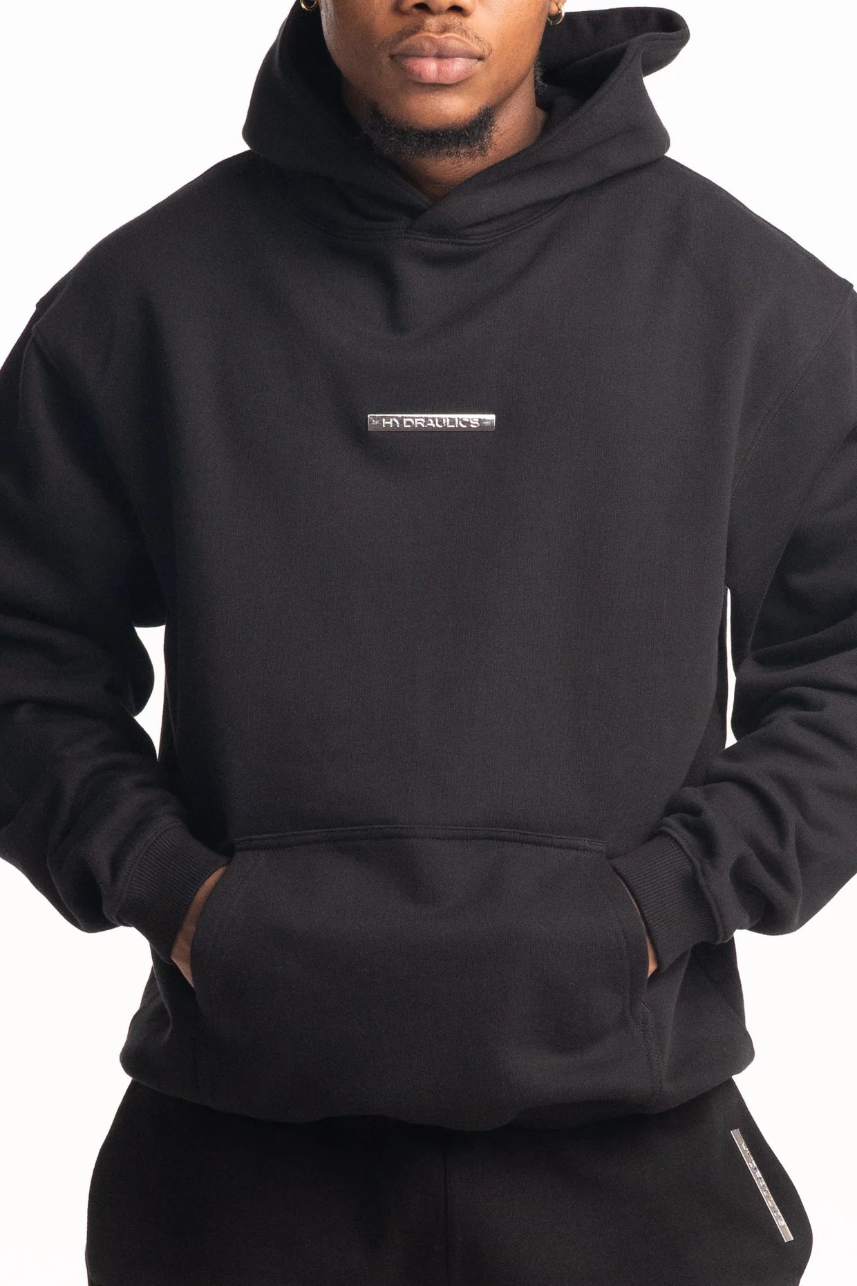 Hydraulics Steel Badge Hoodie Black
