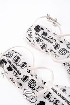 Karl Lagerfeld Ladies Jelly NFT Graffiti Sling White Rubber w/Black