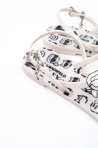 Karl Lagerfeld Ladies Jelly NFT Graffiti Sling White Rubber w/Black