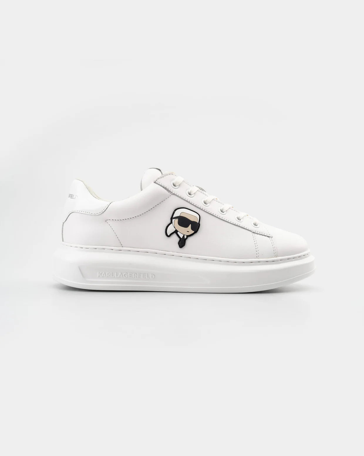 (Core) Karl Lagerfeld Men's Kapri NFT Lo Lace White Lthr/Mono Sneaker KL52530N 01W