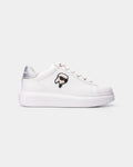 (Core) Karl Lagerfeld Ladies Kapri NFT Lo Lace White Lthr w/Silver KL62530N 01S