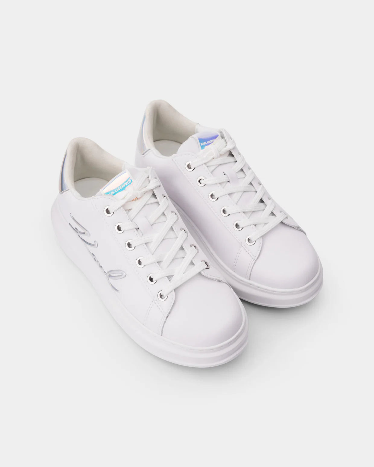 Karl Lagerfeld Ladies Kapri Signia Lace Lthr White w/Iridescent KL62510A 01I
