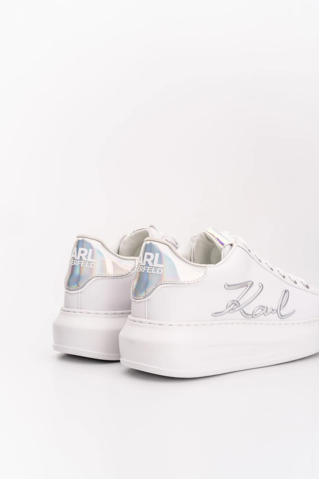 Karl Lagerfeld Ladies Kapri Signia Lace Lthr White w/Iridescent KL62510A 01I