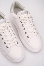 (Core) Karl Lagerfeld Ladies Kapri NFT Lo Lace White Lthr w/Silver KL62530N 01S