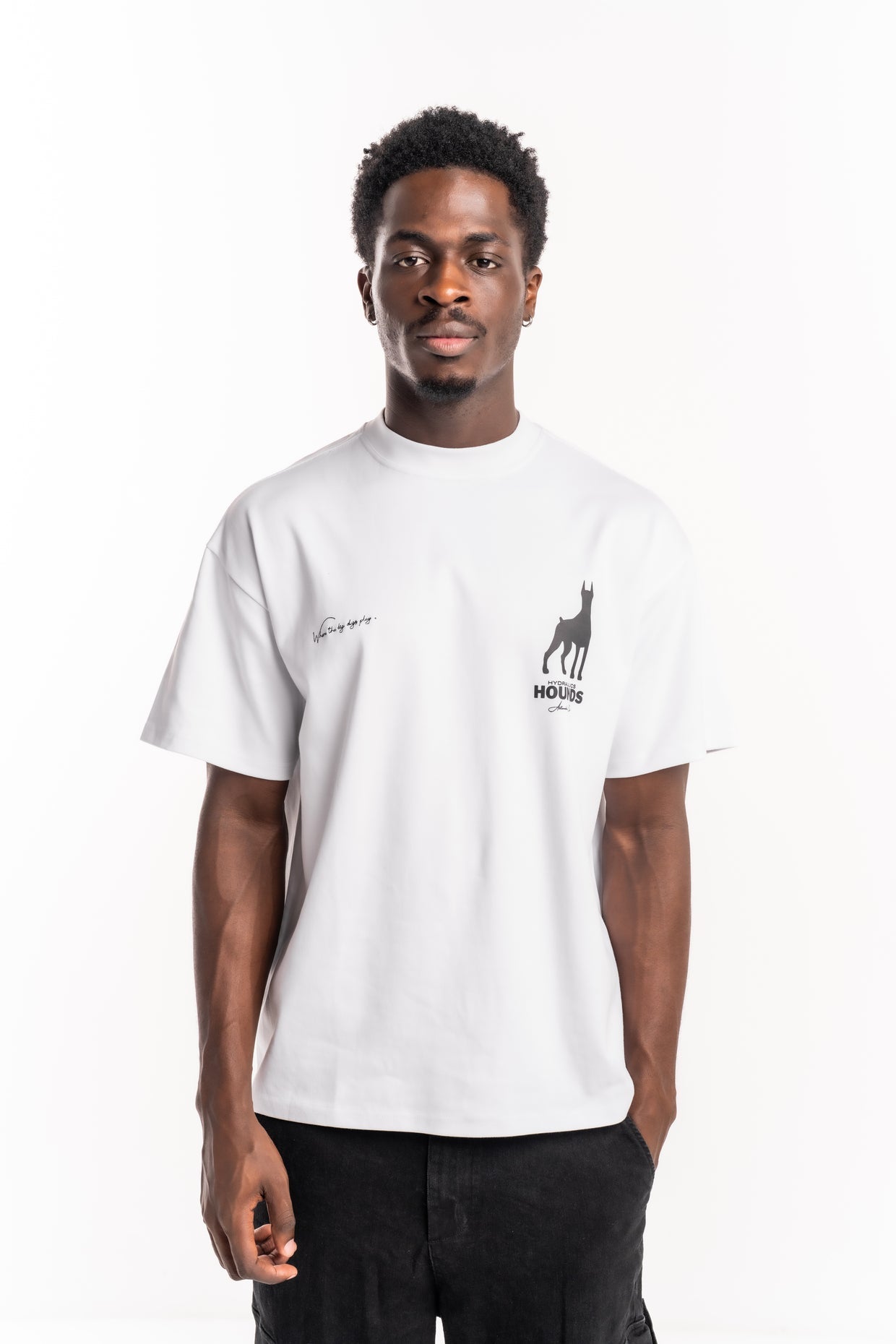 Hydraulics Oversized Hounds Doberman tee White AW25OST Hounds White
