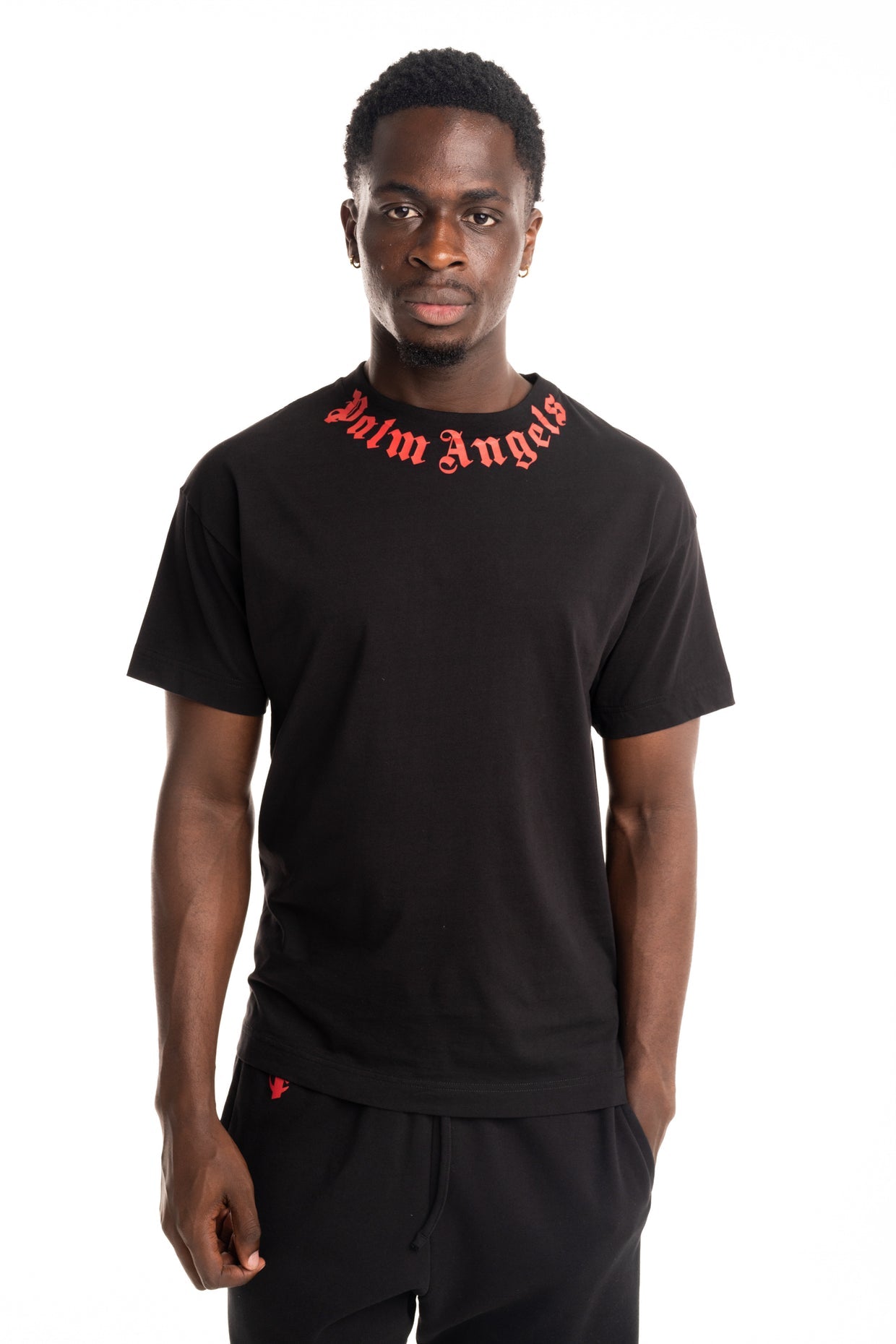 (Core) Palm Angels Men's Neck Logo Regular Tee