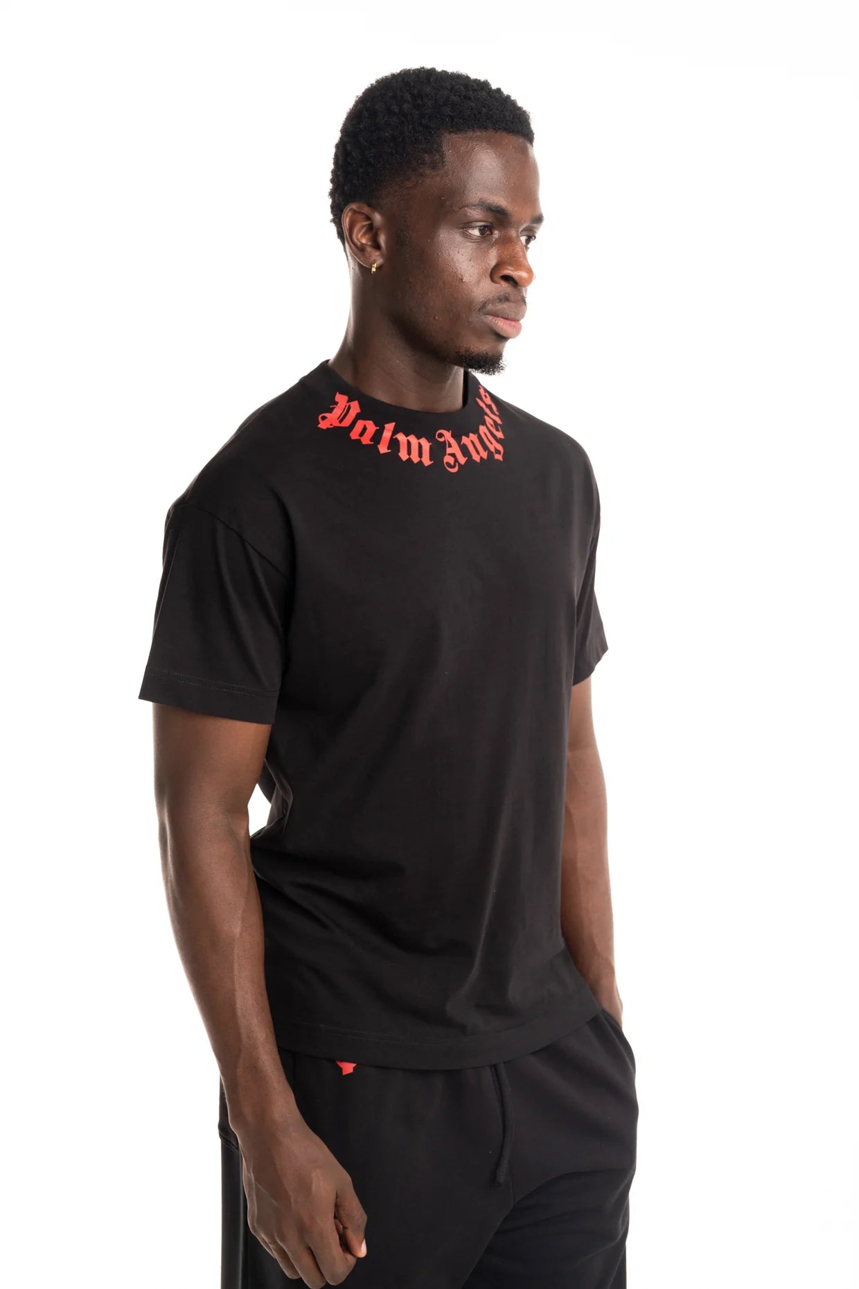 (Core) Palm Angels Men's Neck Logo Regular Tee